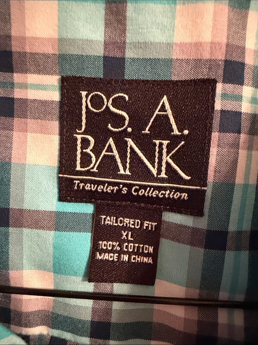Classic Plaid Button-Down Men's Shirt - Teal/White - Picture 2 of 3